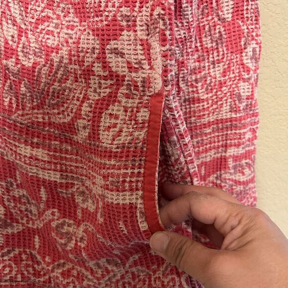 Coldwater Creek Textured Waffle Knit Jacket Womens 2X Pink Floral Paisley Boho - Picture 5 of 6